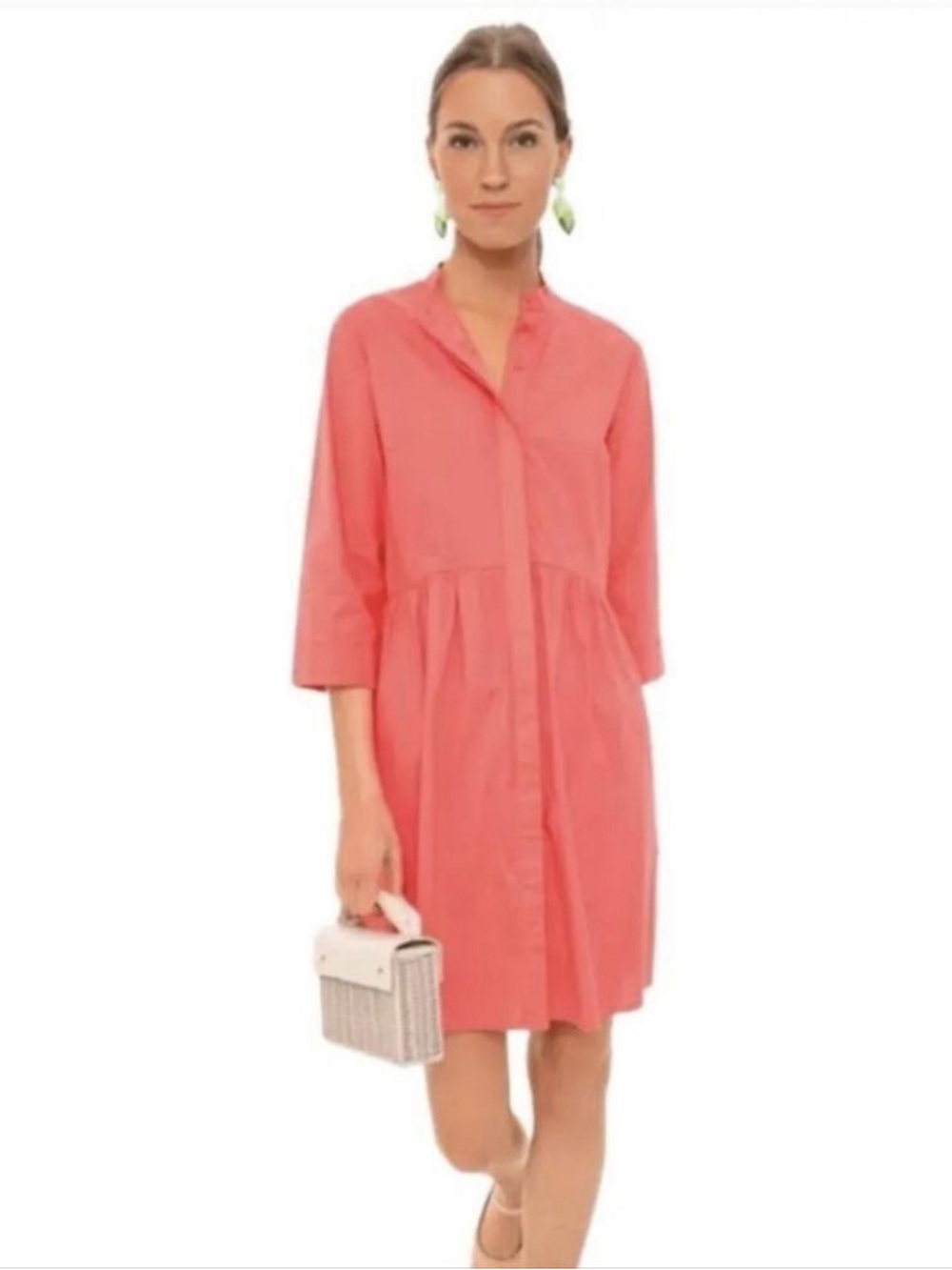 Tuckernuck Coral Button-Front Midi Dress